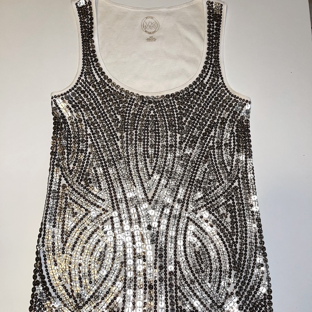 Micheal Kors Embroidered Sequins Tang Top